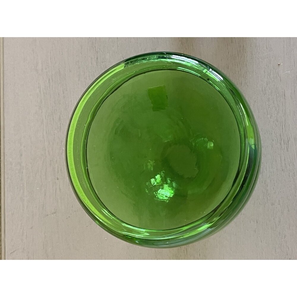 Vintage Peedee Green Glass Decanter Italy Hand Blown Glass MCM Original Stopper - Picture 8 of 11